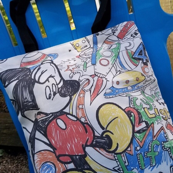 Art Grafitti Mickey Mouse Tote Bag - Picture 1 of 4